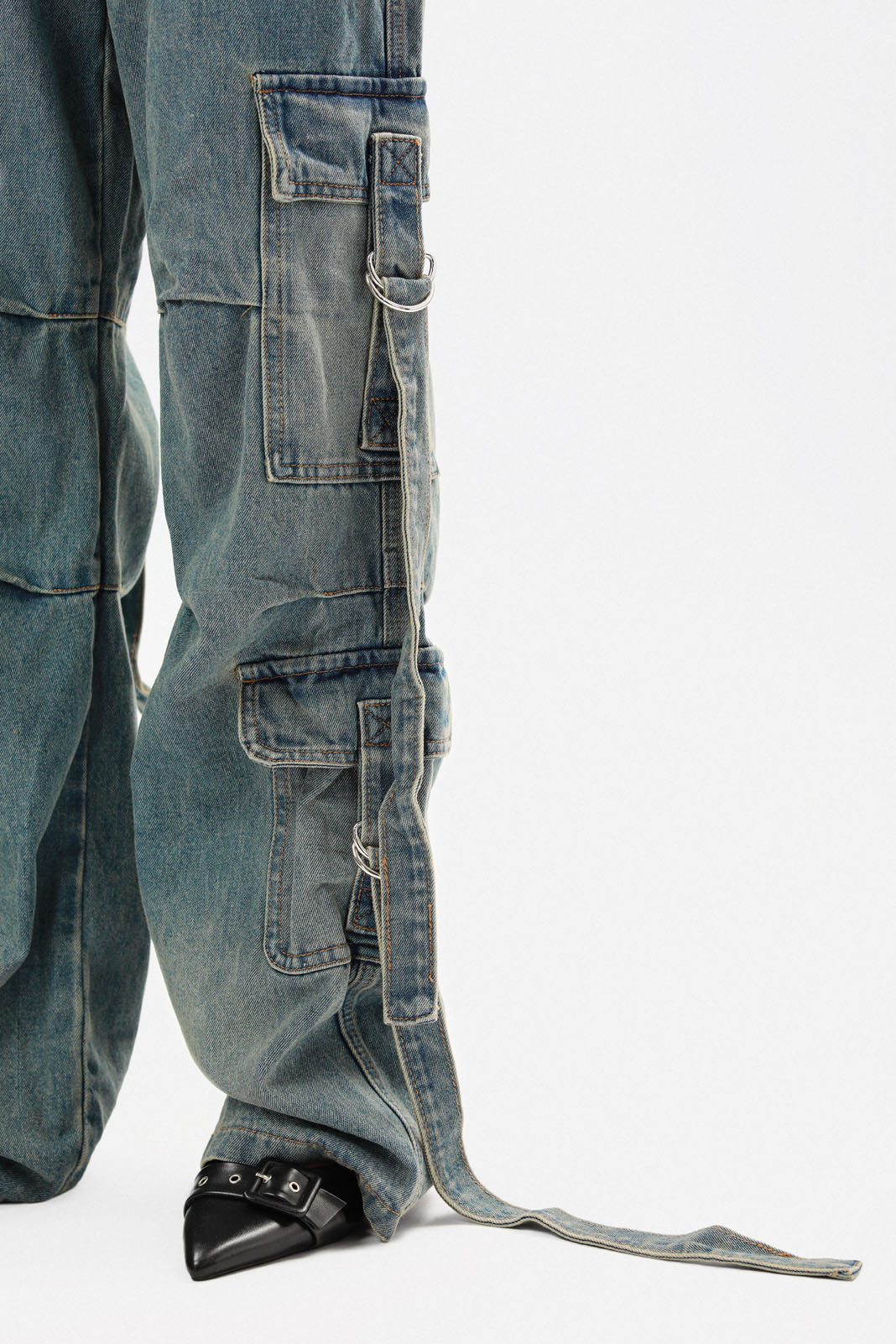 【SATIIIZ】D.L. Work Cargo Denim Pants Base-90909GR.jpg